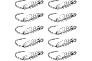 ECSiNG Lot de 40 Hameçons à Ressort pour Pêche Au Poisson-Chat Matériel de Pêche Hameçon à Barde Compatible avec La Pâte Power Bait (Taille N°10)