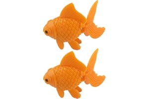 uxcell Lot de 2 Poissons Rouges en Plastique pour Aquarium avec Queue animée, Orange