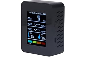 LIEBEWH Luftqualitätsmonitor 5 in 1 HCHO TVOC-Detektor mit LCD-Display Landwirtschaftlicher Anbau Gewächshaus Zuhause