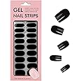 EKIND Gel Nail Strips, 22 Fully Cured Nail Wraps, UV Free Nail Polish Stickers, Long Lasting Salon-Quality Nail Stickers, for nail art enthusiasts to DIY nail decorations (Black)