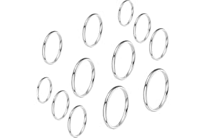 VELESAY 12 Pezzi Acciaio Inossidabile Anelli Impilabili Donna Ragazze Midi Band Anello Semplice Knuckle Ring per Donna Comfort Fit Argento/Oro