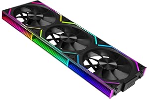 Jungle Leopard Interstellar-V2RS Daisy Chain RGB PC Lüfter 120MM 3er Pack,1850RPM/68CFM/2.4mmH2O,5V3PIN ARGB und 12V4PIN PWM Lüfter (Schwarz)