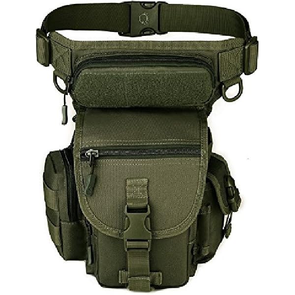 EHERDM Gürteltasche Für Angeln - Wasserdicht, MOLLE-System, 29x18x12 Cm, Verstellbar, Grün