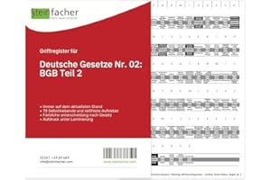 ‎STEINFACHER Steinfacher Griffregister für DEUTSCHE GESETZE/WIRTSCHAFTSGESETZE Nr. 02: BGB Teil 2