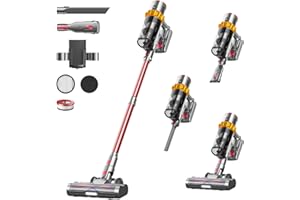 ANYSON Cordless Vacuum Cleaner 48Kpa/580W/60Min, Rechargeable Wall-Mounted/1.5L Vacuum Cleaners for Home, Anti-Tangle Self-Standing Vacuum with Touch Screen, Upright Vacuums for Pet/Hardwood Floor/Carpet/Car