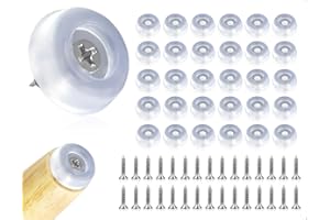 AOYEGIC Lot de 30 Patins à Visser en Silicone, Ronds et Transparents, avec Base antidérapante pour canapés, Bureaux, étagères, appareils de Cuisine et Machines (16 mm)