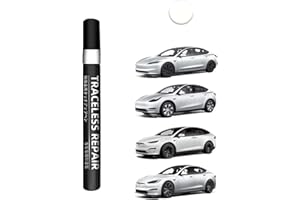 TOPABYTE Długopis do lakieru do Tesli Model Y X S 3 Highland Zestaw naprawczy lakieru do karoserii dla właścicieli (Pearl White Multi-Coat)-PPSW