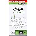 Sleepy Natural Size 1 (NewBorn) | 40 Count | Absorption for Ultimate Skin Protection Premium Diapers | Plant-Based Sustainable Baby Dry Diaper 2-5kg | 100% Leakage Protection