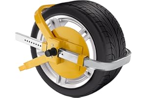 MorNon Immobiliser Wheel Clamp Parking Claw 13-15 Inch Steel Wheel Lock Anti-Theft Wheel Clamp Car Universal with Safety Lock and 2 Keys for Car Trailers