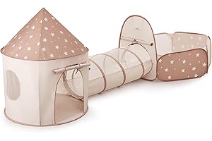 Sumbababy Tente Enfants Intérieur: Tente de Jeu+Tunnel Enfant+Piscine à balles Pliable 3-en-1 - Grande Aire de Jeux de Jardin pour garçons Filles Bebe - Pop Up Enfant Extérieur Cadeaux d'anniversaire