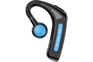 XMENHA Open Ear Kopfhörer kabellos Headset Bluetooth Single Luftleitung Knochenschall Sportkopfhörer mit Ohrhaken Mikrofon Bluetooth-Headsets für ein Ohr Bone Conduction Ohrhörer für Sport Laufen Joggen blau