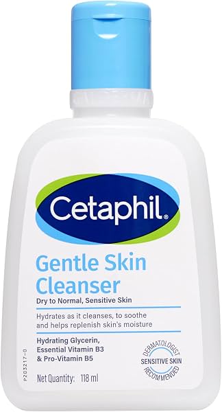 Cetaphil Gentle Skin Hydrating Face Wash 118ml, Paraben Free, Sulphate-Free Gentle Skin Hydrating Cleanser with Niacinamide, Vitamin B5 for Dry to Normal, Sensitive Skin