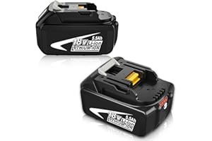 Moticett 2 piezas BL1860B Batería Repuesto para Makita 18V 5.5Ah Lithium-Ion Batería Compatible para Makita BL1860B BL1850B BL1840B BL1830B BL1820 BL1815 BL1825 BL1835 BL1845 194205-3 194309-1 LXT-400
