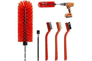 Zithgen Brosse de Nettoyage pour Jantes de Voiture - Compatible Perceuse Visseuse 1/4" - Set avec 3 Brosses Métalliques Acier Inoxydable et Tige Allongée - pour Nettoyer Pneus, Moto, Échappement etc