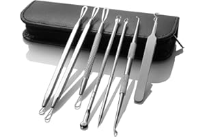 ‎BEAUTY GLAZED 8 Stück Edelstahl Akne-Extraktor Entfernen Werkzeug Gesicht Hautpflege Mitesser Pickel Entferner Comedone Extraktor Akne Nadel Kit Nadeln Akne Pickel Makel Behandlung Werkzeuge