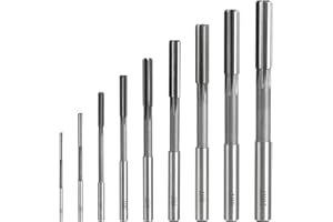 SWAWIS 9 Stück H7 Gerader Schaft HSS Reibahle Set, 2-10mm Maschinenreibahle für Holz- & Metallbearbeitung zur Verbesserung der Genauigkeit bei der Bohrungsbearbeitung