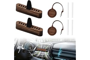 FuxFuis 4PCS Difusor de Aceite para Coche de Madera Difusor de Clip de Ventilación del Coche Difusors de Disco Colgantes Difusors Aromaterapia para Coches Difusor de Aroma de Coches para Hogar Oficina