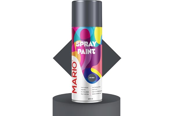 Mario Spray Paint 301 Light Grey Matt (400ml) Light Grey Matte Spray Paint for Automotive, Furniture & Walls Smooth Finish