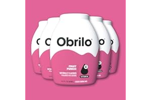 OBRILO Liquid Water Flavoring Enhancer Drops - Sugar-Free, Zero Calorie, Dye Free, Naturally Flavored, 5 Bottles, 2.0 fl oz Each, Makes 150 Drinks, Great for Kids, Energy Boost, Diet-Friendly (Fruit Punch)