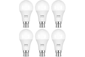 Vanke Bayonet Light Bulb, 9w (60w Equivalent), B22 LED Bulbs Warm White 2700K Yellow Light, 806 Lumen, Non-Dimmable, Pack of 6