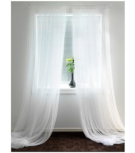 Ikea Paire de voilages HILDRUN - 145 x 300 cm - Blanc à pois
