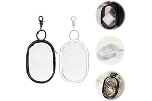 Irikdescia Lot de 2 sacs de rangement transparents avec porte-clés, sac pour câble, câble de charge pour écouteurs, sac de rangement étanche à la poussière, étanche, portable, organiseur de voyage en