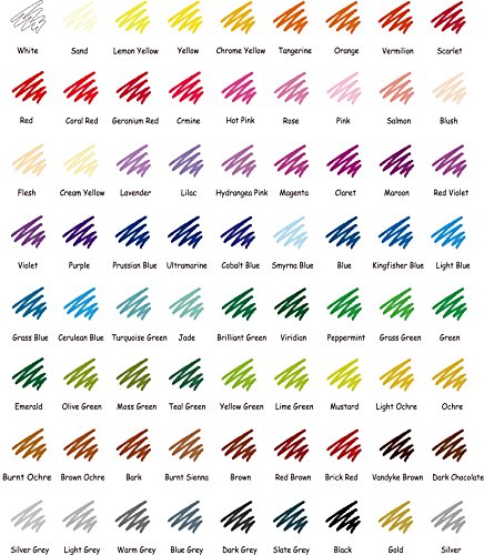 Ipow 72 Farben Buntstifte marco Raffine Art Farbstifte, 72er Kartonetui inklusive passende Stiftrolle Federtasche – Set ideal zum Malen, Ausmalen, Skizzieren oder Kolorieren - 5