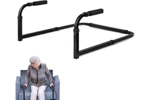 Impresa Rail d'assistance pour fauteuil – Noir, moderne, solide, en forme de S – Support de chaise réglable robuste – Installation rapide pour canapé debout