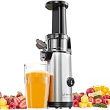 Masticating Juicer, Keenray Slow Masticating Juicer Extractor, Professional Mini Cold Press Juicer Machine with Brush, Quiet 