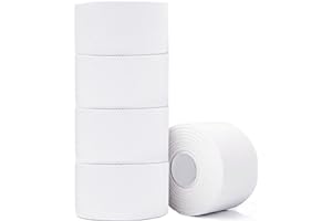 ADMITRY 5 Rolls Zinc Oxide Tape,3.8cm x 10m Athletic Tape,Sports Strapping Tape for Ankle,Wrist,Knee,Finger - Climbing,BJJ,Boxing,Jiu Jitsu,Blister Prevention
