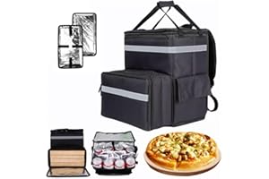 GENERIC Sac de livraison de pizza isotherme, sac à dos thermique pour transport de nourriture, sac à dos isotherme pour le transport de nourriture, sac d'épicerie étanche à côté souple pour emporter