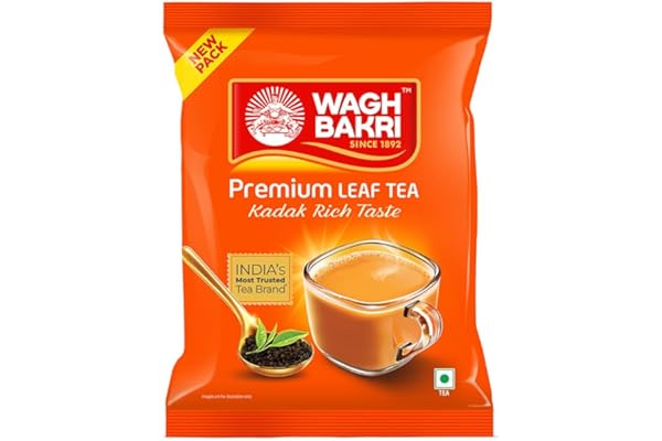Wagh Bakri Premium Tea Black Assam Blend Kadak Chai Aromatic Chai Patti Rich & Bold Flavour Lingering Taste & Kesari Golden Hue Loose Leaf Tea 500 g