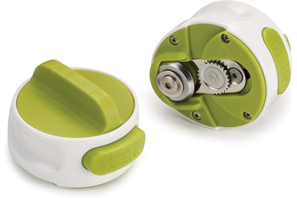 Joseph Joseph Can-Do Ouvre-boîte compact, ouvre-boîte manuel avec prise automatique, plastique, blanc/vert, petit