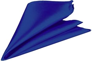 Trimming Shop Italien Carré Satin Mouchoir Pour Tenue Habillée, Mariages, Bal, Célébration, Bal, Fêtes - Unisexe, Design Classique - Bleu Roi, 23cm