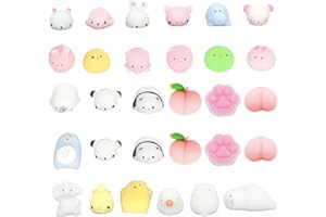 POPOYU Mini Mochi Squishy 30Stück Squishy Kawaii Set,Squishy Mochi,Squishy Fidget Toy Mochi für Jungen und Mädchen,Anti Stress Squishies Spielzeug für Osterspielzeug Weihnachten Gastgeschenk Kindergeburtstag