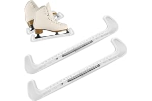 HUATEEN Protectores para Patines de Hielo, 1 par Ajustable para Patines de Hockey y Figura, Protectores de Cuchillas ABS con Resorte - Ajuste Universal de 30-40 cm para niños y Adultos