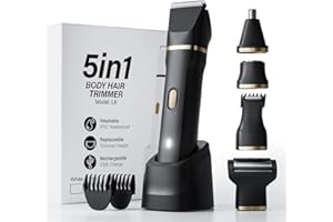 MIFXIN Rasoio elettrico 5 in 1 per donna, rifinitore bikini, asciutto e a secco, senza rimpianti, impermeabile IPX7, rifinitore per corpo, capelli e intimi, ricaricabile