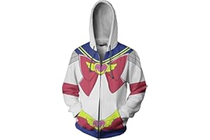 CHAROUS Anime Sailor Moon Cosplay Hoodies,New Unisex 3D Printing Zipper Sweatshirt Used for Festival Cosplay or Gift