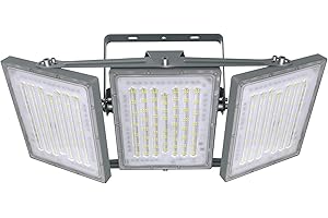 ‎STASUN STASUN 480W LED-Sicherheitslicht, 48000LM Superhell LED Fluter Flutlicht Außenstrahler, IP66 Wasserfest, 6000K Tageslicht, 3 Flutlicht mit verstellbarem Kopf unter, für Garage, Scheune, Patio, Hof