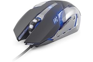 DR1TECH Avenger+ Mouse da Gaming con Filo in Tessuto Resistente - 6 Tasti fino a 3200 DPI - Design Leggero e Resistente - Mouse Ergonomico da Gioco per PC/PS4/XBOX