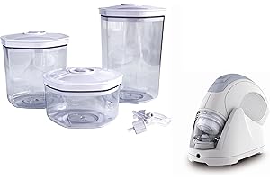 Maxxo VM Handy + VC1800 ręczna zgrzewarka próżniowa AKU do żywności + akcesoria, zestaw puszek próżniowych