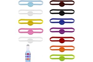 Ezranova Lot de 12 marqueurs de verre en silicone pour verres à vin, tasses, verres à cocktail (colorés)