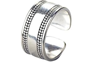 HCMA Silber Vintage Ring Einfache Breite 925 Silber Einstellbare Ringe Für Damen & Herren