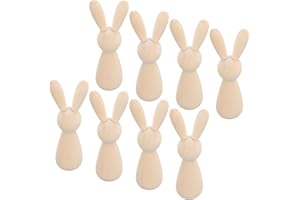 EXCEART Peg Rabbits - 10 Unfinished Wooden Rabbit Peg Figures for DIY Craft Art & Home Decoration