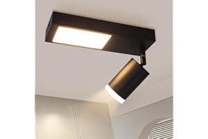 cupgow lampa sufitowa LED czarna lampa sufitowa - reflektor sufitowy 3000k 10W lampa sufitowa GU10 lampa przedpokojowa nowoczesna lampa ścienna do wnętrz do kuchni sypialnia przedpokój