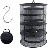 TIMESETL Trockennetz Trockengestell zum Aufhängen, 80x60cm Faltbar Hängenetz mit 4 Lagen zum Trocknen Kräutern Trocknungsnetz