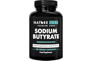 ‎NATURE DIET Natriumbutyrat | Hochdosiert | 720 mg pro Portion | Unterstützt Darm & Verdauung | 90 Kapseln | 45-Tage-Vorrat | von Nature Diet