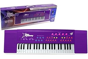 WS - Synthétiseur - Licence Officielle Star Academy - 37 Touches - Initiation - 610809SA - Violet - Clavier - Musique - Instrument - Piano - Musicien - Chanteur - Micro - Idéal Pour Les Débutants