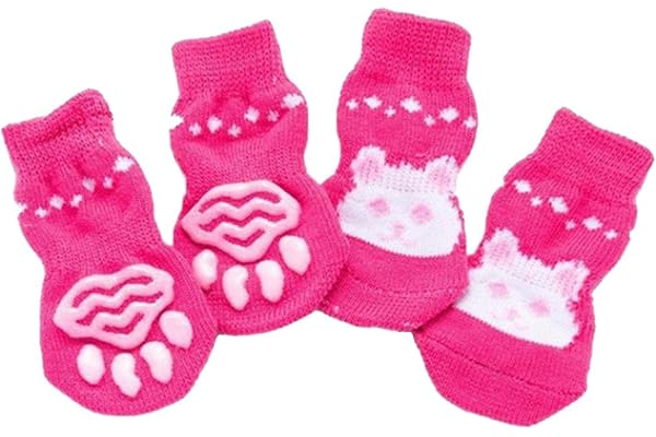 Enakshi 4 Cute Pet Cat Puppy Dog Socks Anti-Slip Paw Protector S Rabbit Pet Supplies Dog Supplies Clothing & Shoes