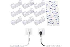 NATUCE 32PCS 10mm Organizador de Cables con Adhesivo, Abrazadera de Cables, Clips de Cable Adhesivos, Sujetacables de Alambre, Organizador de Cables Clip para Cables en Hogar, Oficina y Coche